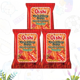 OISHI CRACKER UDANG PEDAS 11G (80)                                         