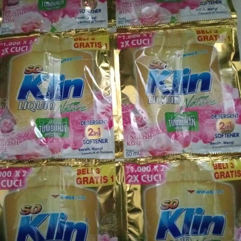 SO KLIN LIQ DET ENGLISH ROSE SCH 12+4'S 80ML(10)